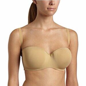 Le Mystere 9755 Dream Shameless Strapless Bra 38F Beige  Adjustable Straps
